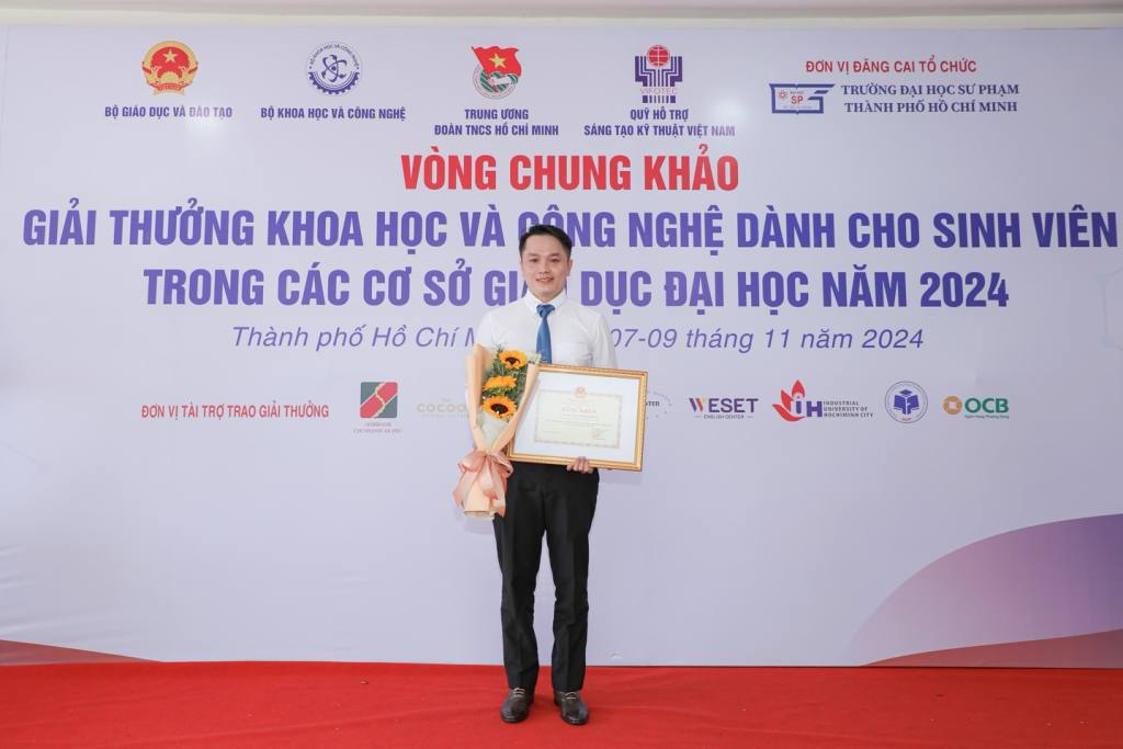 Giảng viên trẻ Đại học Công nghiệp TP.HCM xuất sắc giành giải Nhì – Giải thưởng KHCN Quốc gia